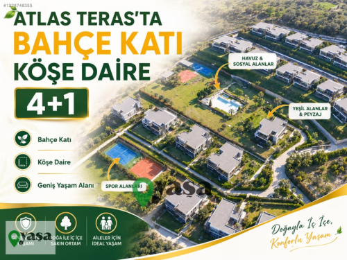 ATLAS TERASTA BAHÇE KATI KÖŞE DAİRE SATILIK LÜKS 4+1